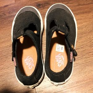 Girls 12.5 black vans with button closer